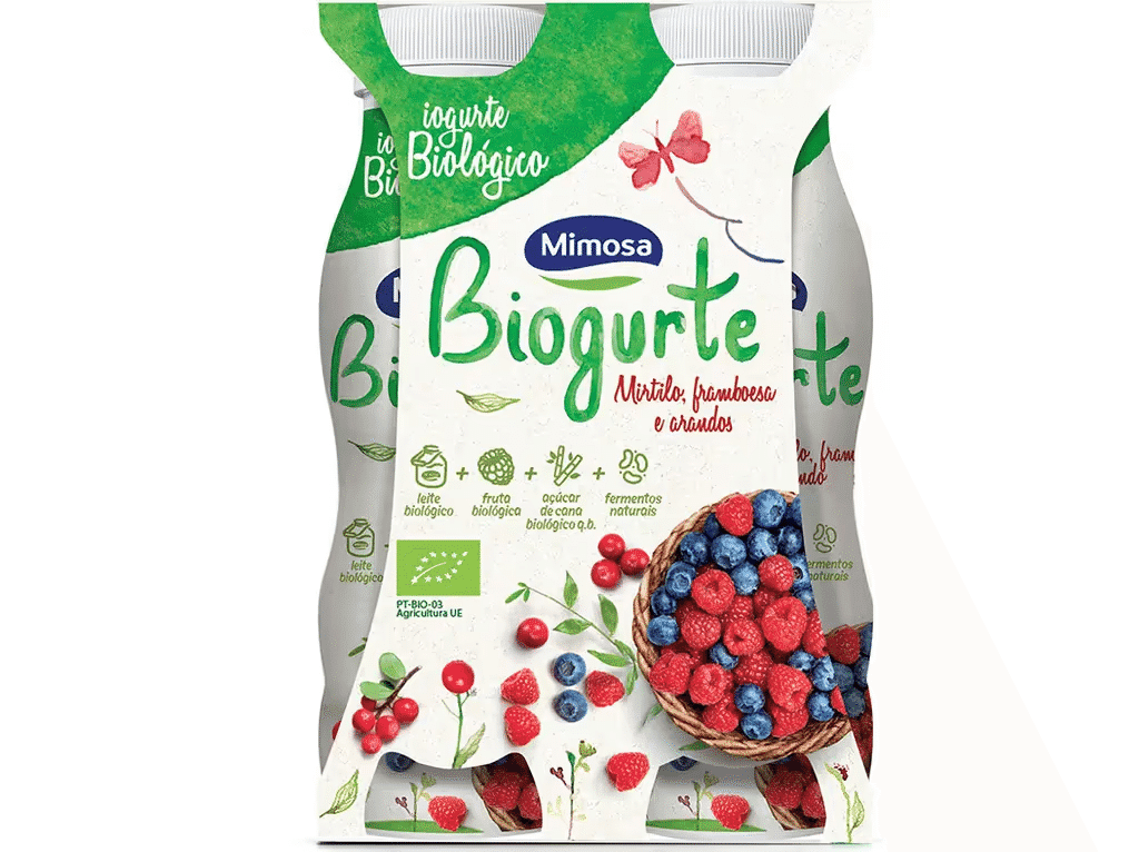 Iogurte Líquido Mirtilo E Framboesa Bio 4x156ml - MIMOSA