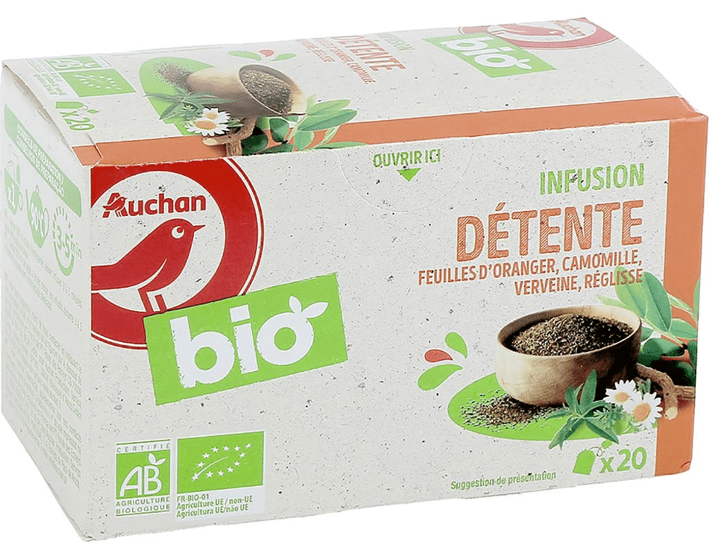 Infusão Relaxamento 20 Saquetas - AUCHAN BIO