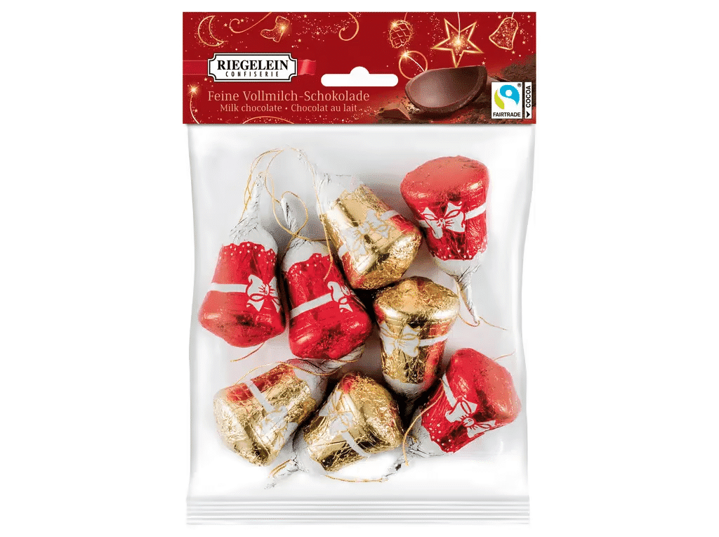 Sinos Em Chocolate Saqueta 100g - RIEGELEIN