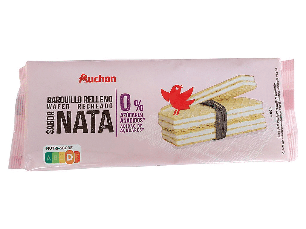 Bolacha Wafer Recheio Nata 0%açucar 200g - AUCHAN