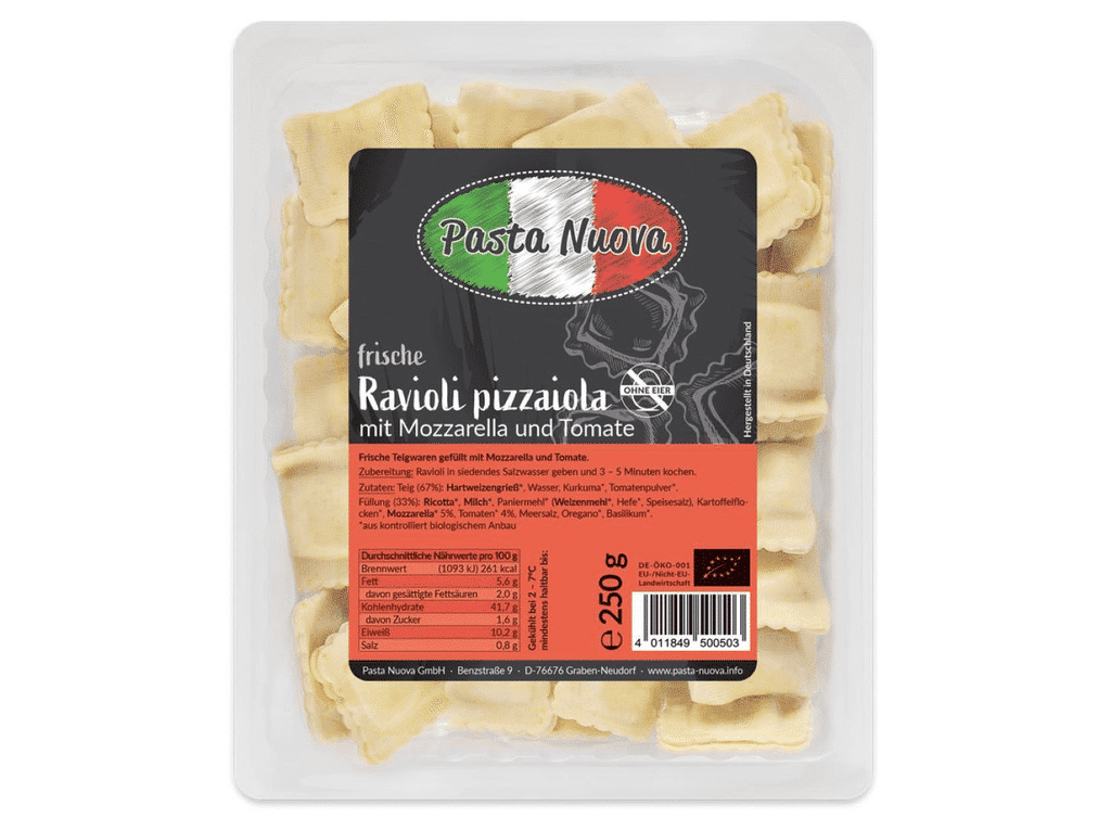 Ravioli Bio Mozzarella E Tomate 250g - PASTA NUOVA
