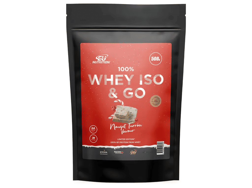 Proteina Isolada Whey Iso & Go Torrão Nougat Sabor Natal 500g - EU NUTRITION