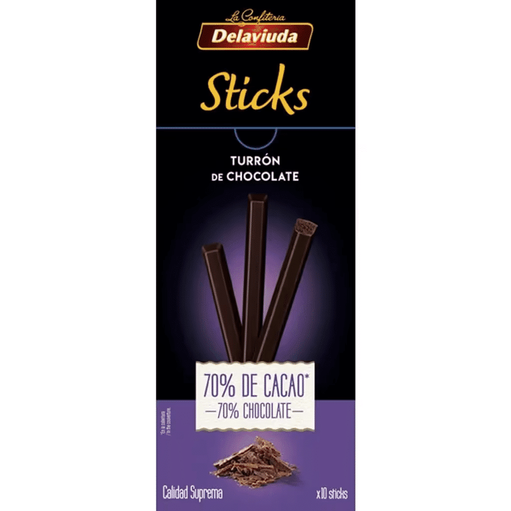 Sticks de Chocolate Preto 70% embalagem 120 g - DELAVIUDA