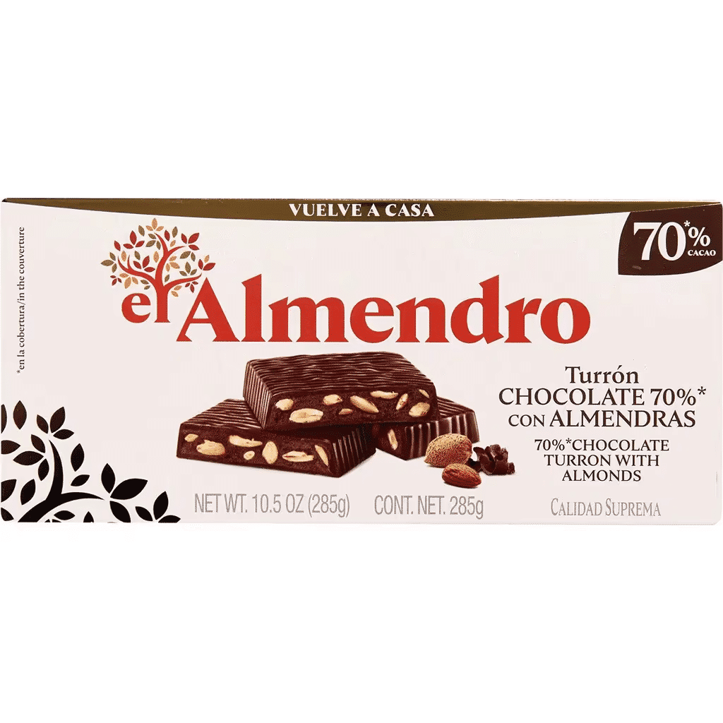 Torrão Chocltate 70% com Amêndoas embalagem 285 g - EL ALMENDRO