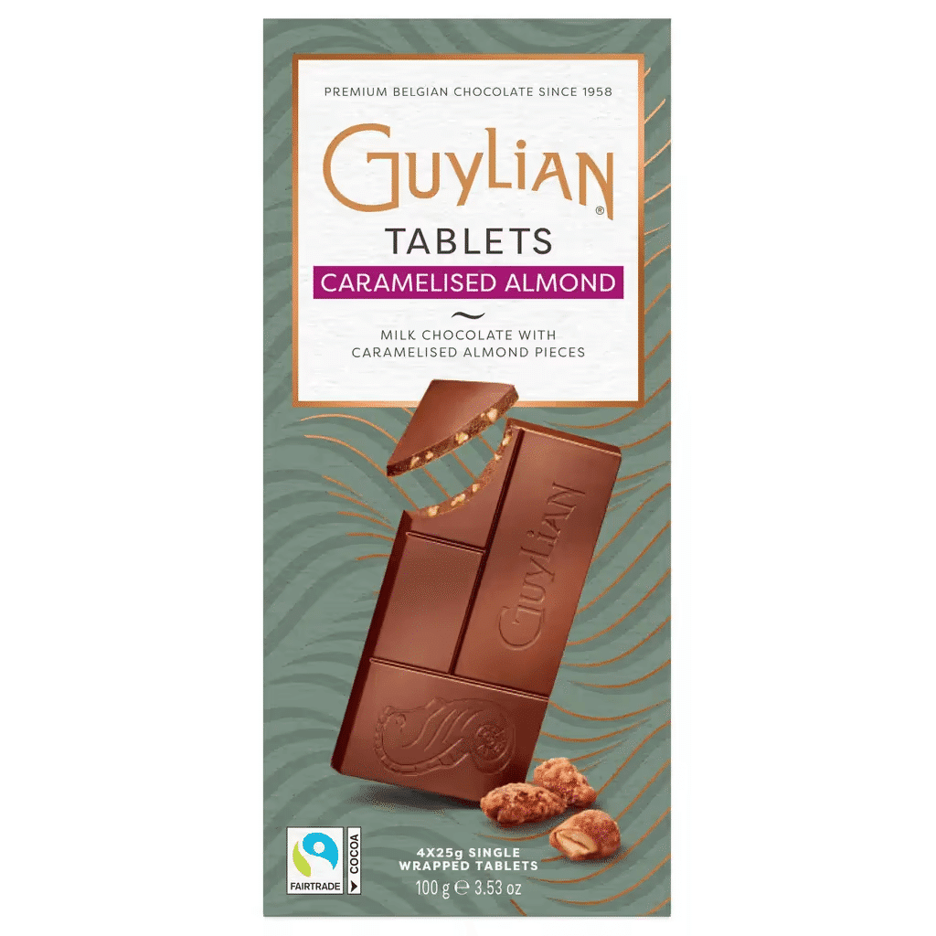 Tablete de Chocolate de Leite com Amêndoas Caramelizadas - GUYLIAN