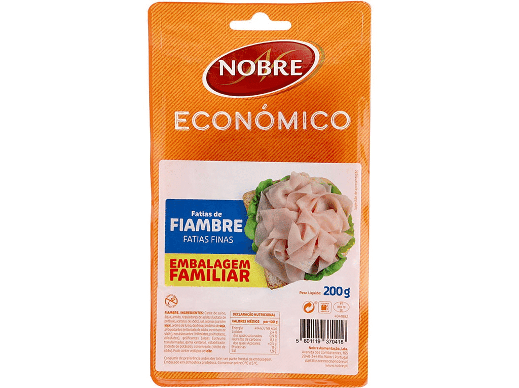 Fiambre Perna Económico Finas 200g - NOBRE