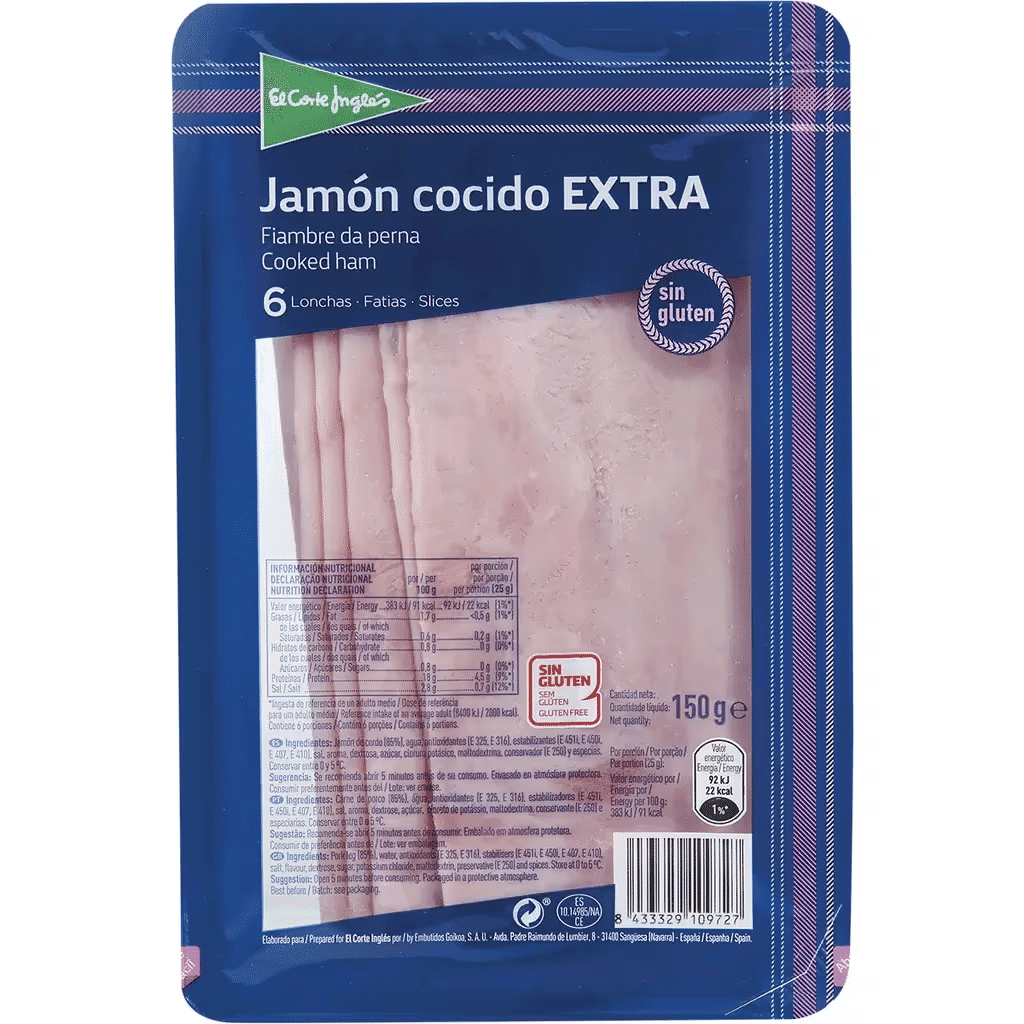 Fiambre da Pá em Fatias embalagem 150 g - EL CORTE INGLÉS
