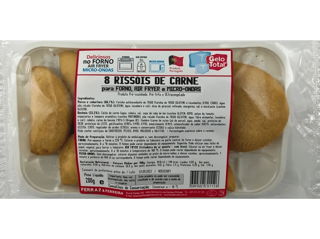 Rissois Carne Forno 8un 280g - GELO TOTAL