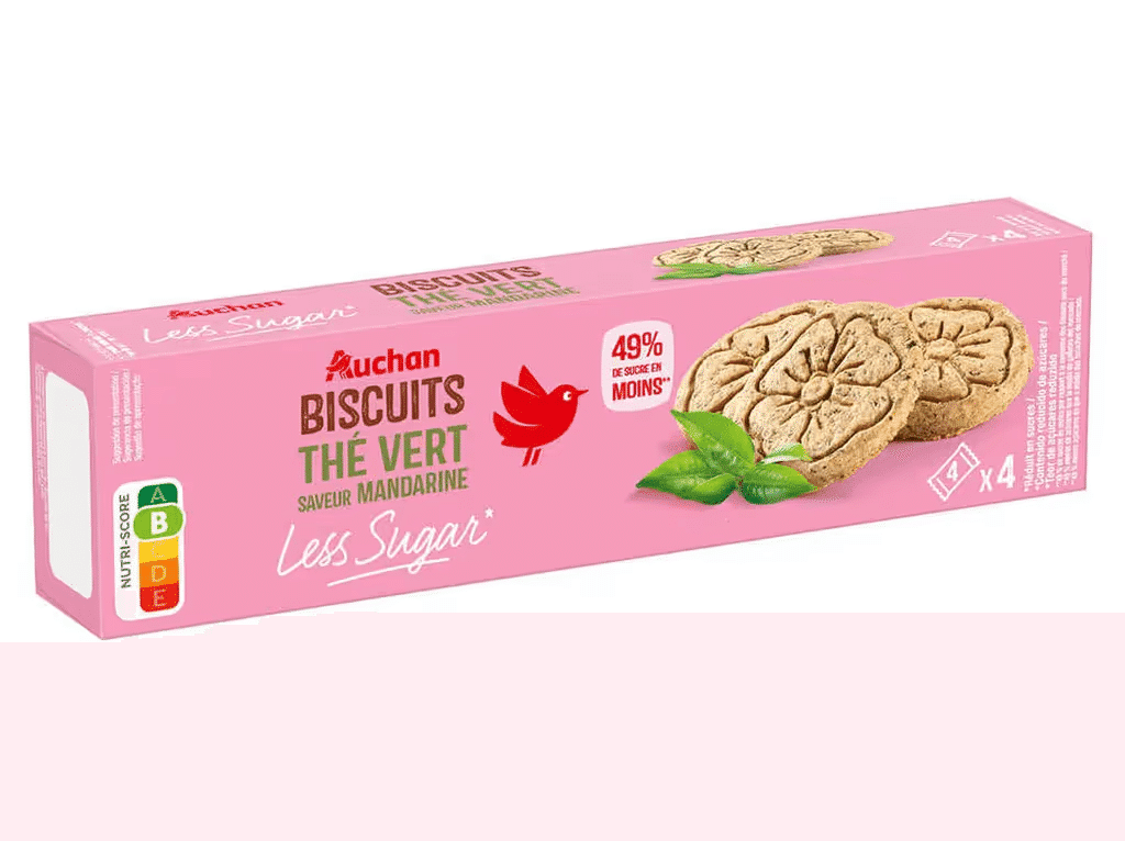 Bolachas Less Sugar Chá Verde E Tangerina 130 G - AUCHAN