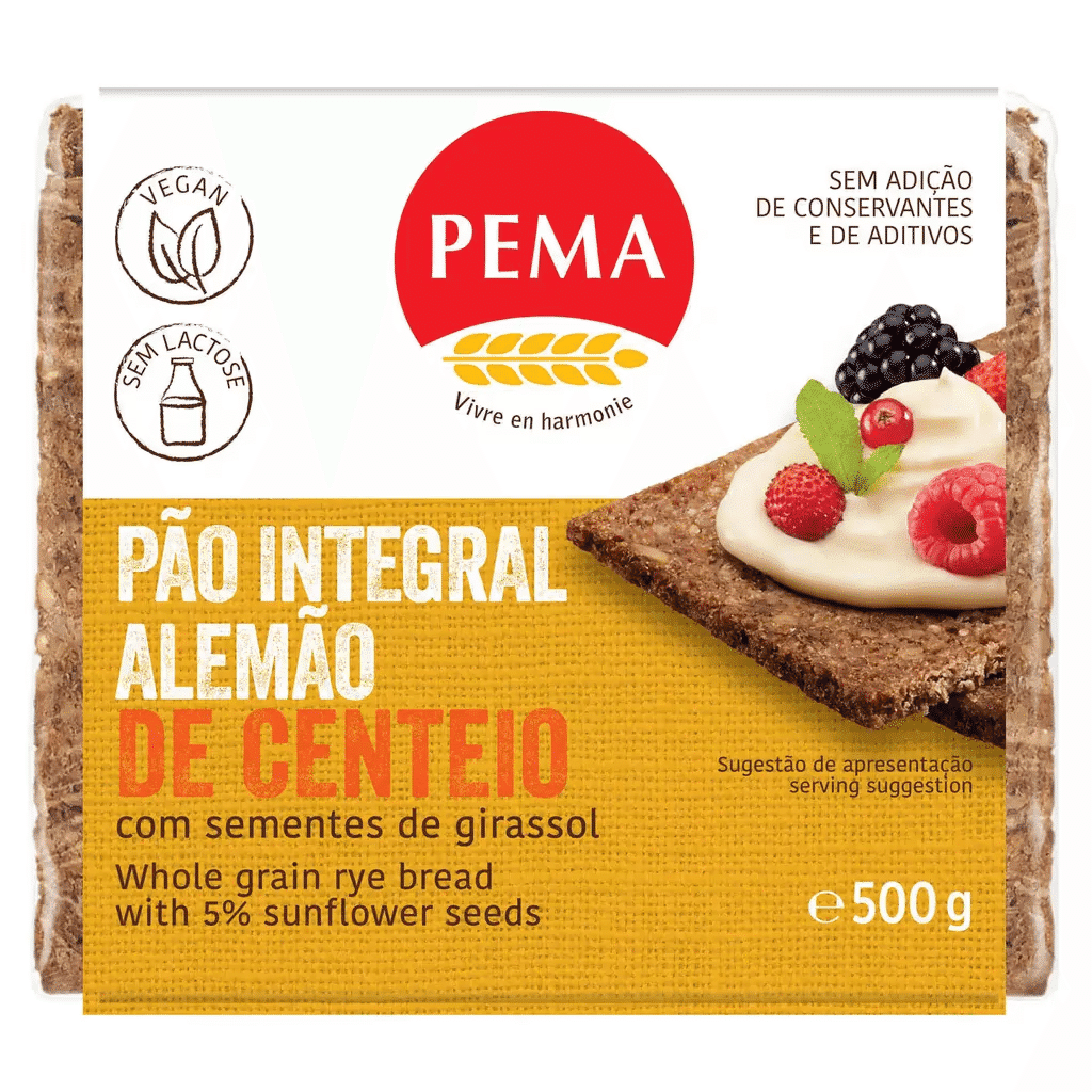 Pão Integral Alemão de Centeio com Sementes de Girassol - PEMA