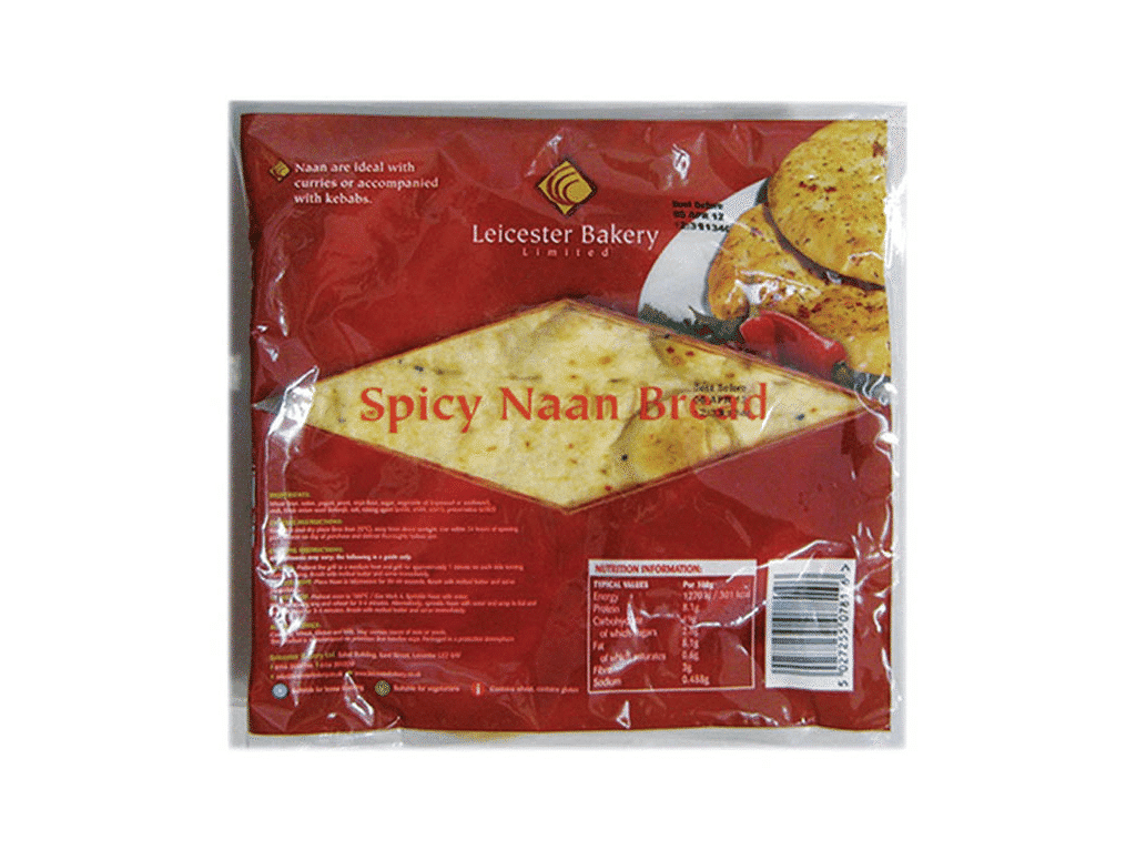 Pão Naan Picante 4 Uni - LEICESTER BAKERY