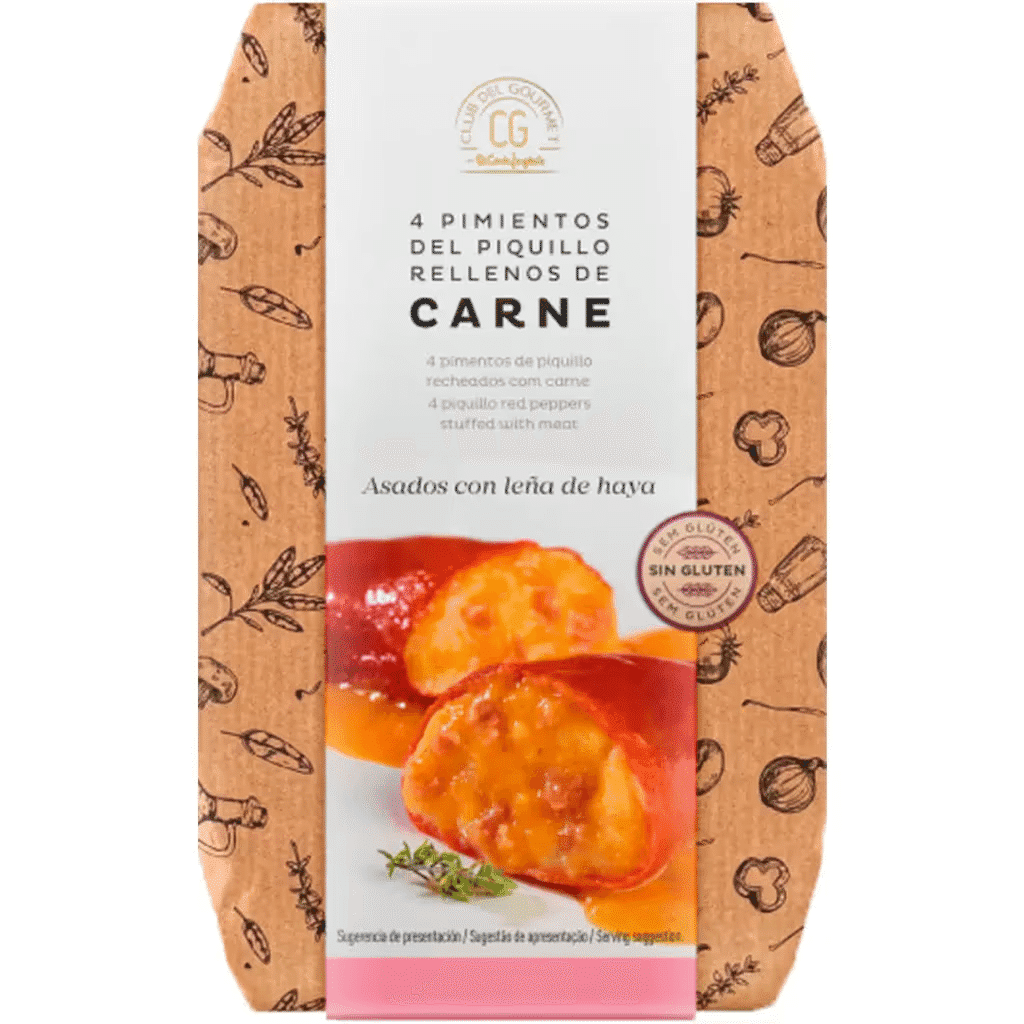 4 Pimentos de Piquillo Recheados de Carne embalagem 250 g - CLUB DEL GOURMET