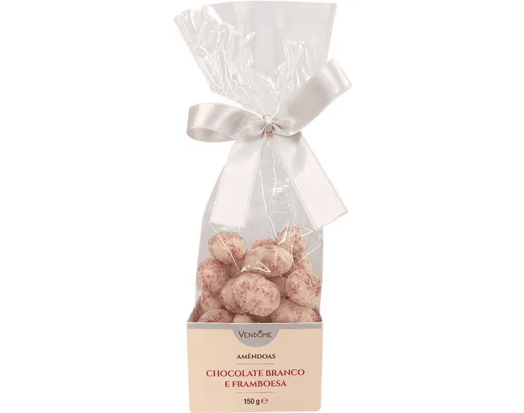 Amendoa Chocolate Branco Framboesa 150g - VENDOME