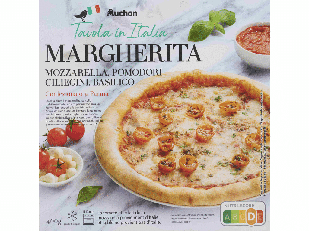 Pizza Margherita 400g - AUCHAN À MESA EM ITÁLIA