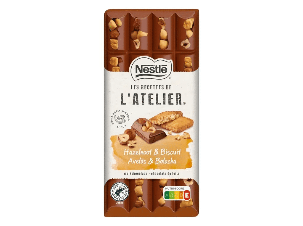 Tablete Choc. Leite Bolacha E Avelãs 150 G - L'ATELIER