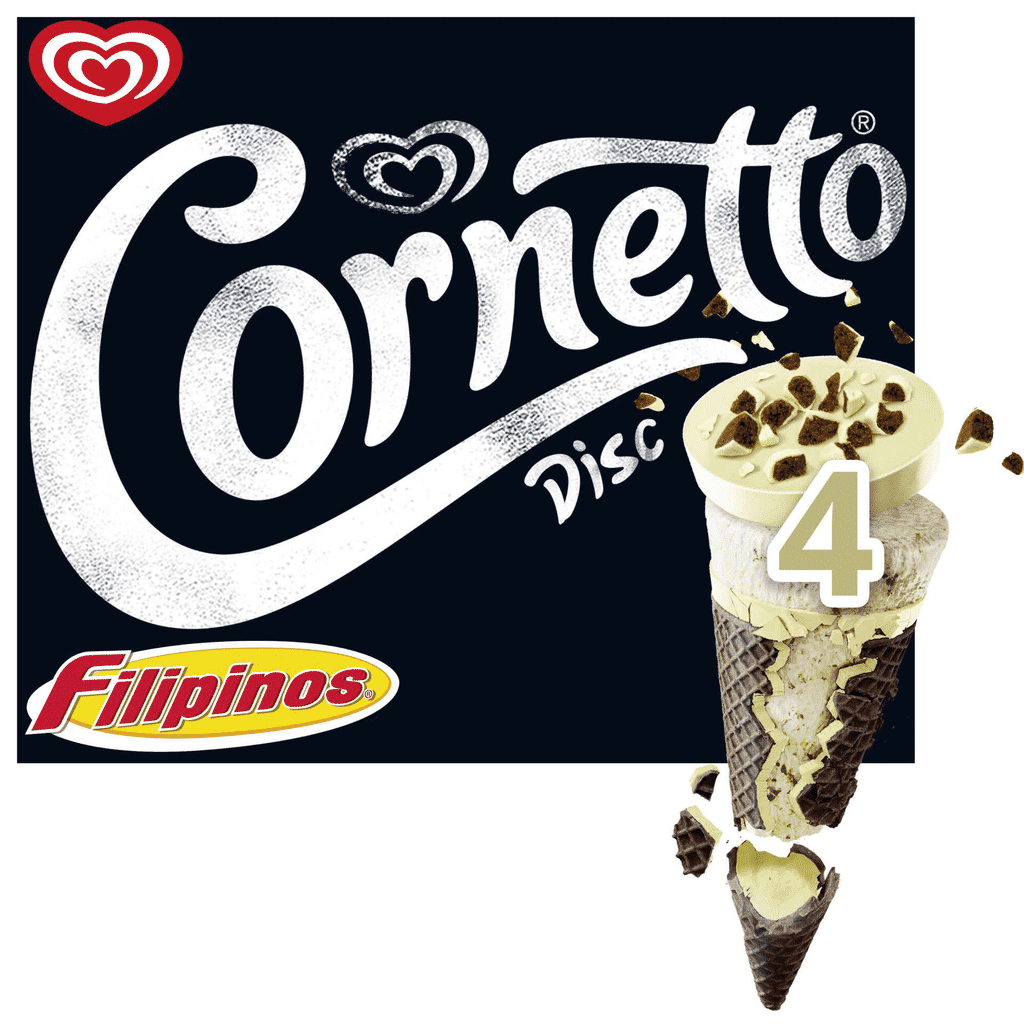 Gelado Cone Chocolate Branco Filipinos - CORNETTO