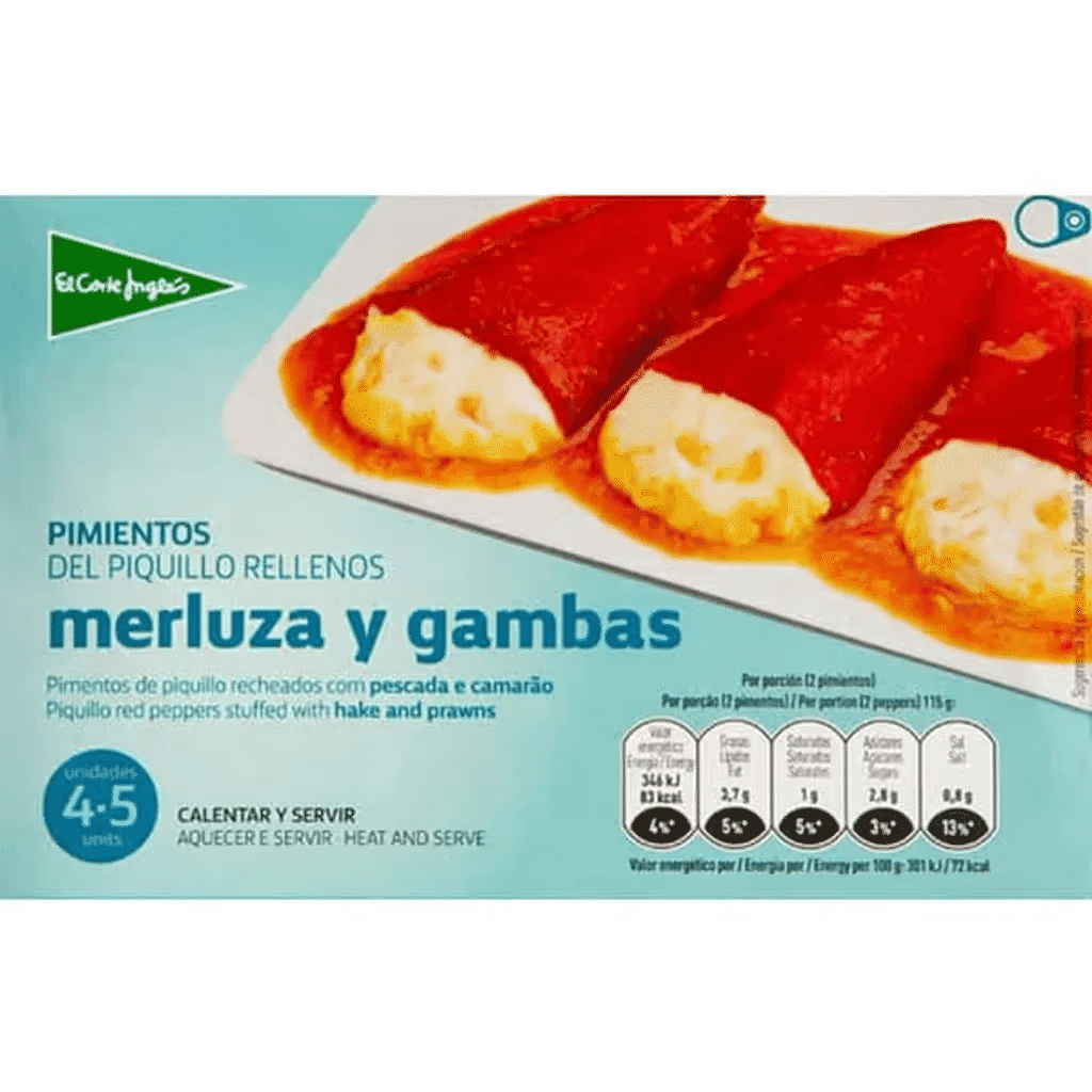 Pimentos de Piquillo Recheados de Pescada e Camarões embalagem 230 g - EL CORTE INGLÉS