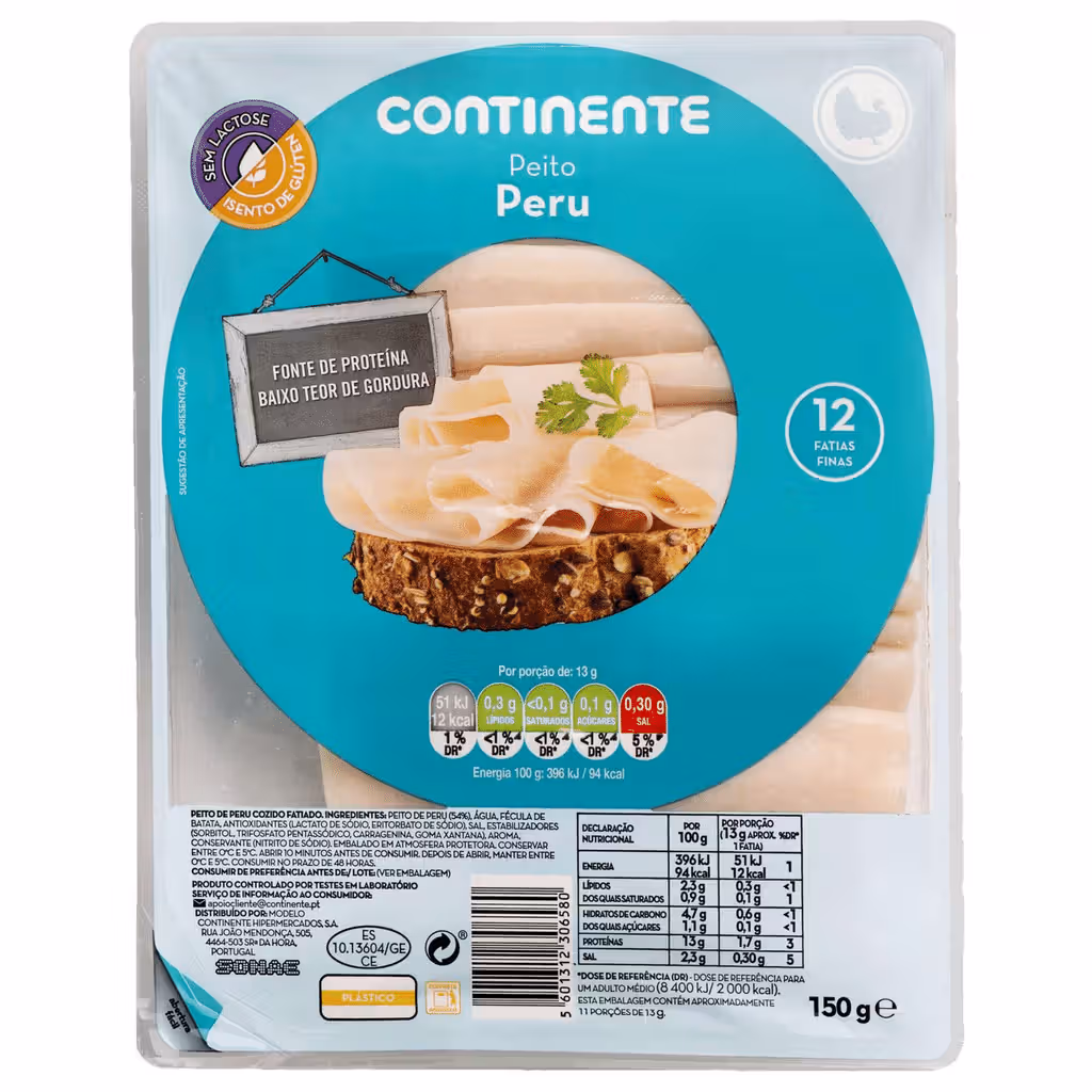 Fiambre de Peito de Peru Fatiado - CONTINENTE