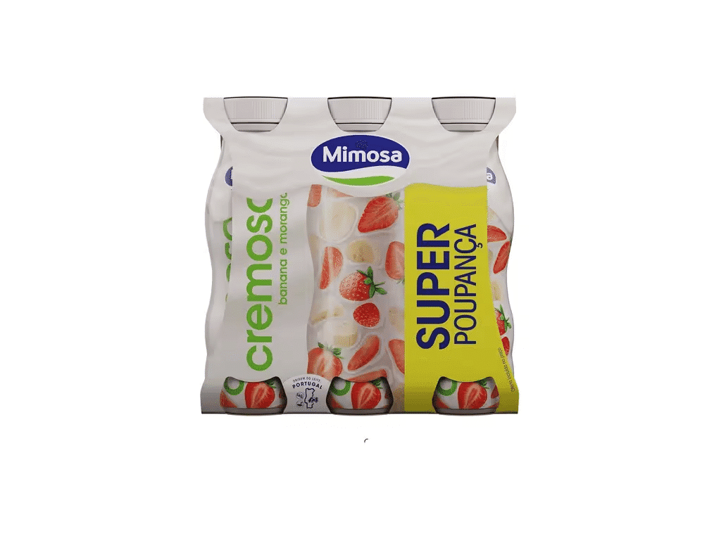 Iogurte Líquido Cremoso Banana Morango 6x151ml - MIMOSA
