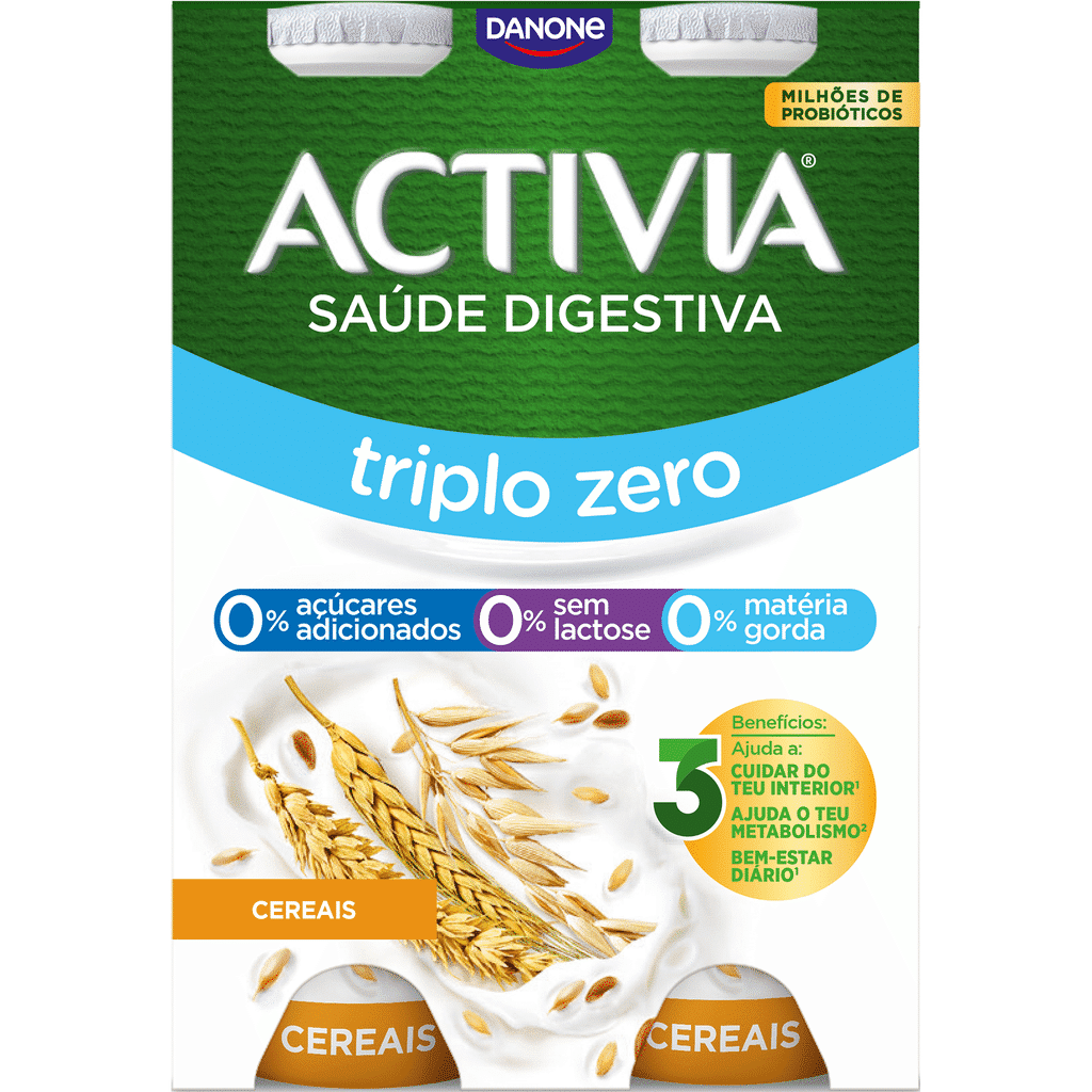 Iogurte Líquido Bifidus Triplo 0% Cereais sem Lactose - ACTIVIA DANONE