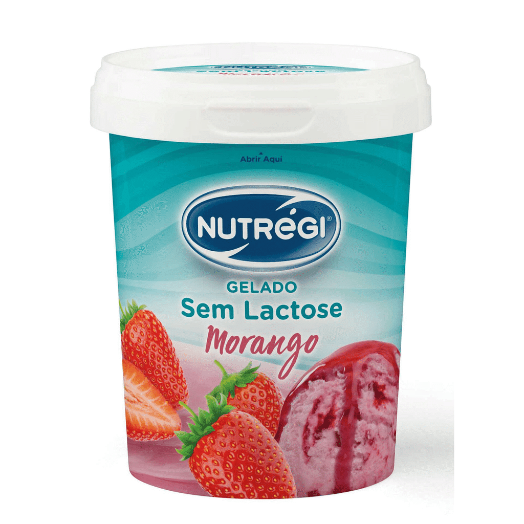 Gelado Morango sem Lactose - NUTRÉGI