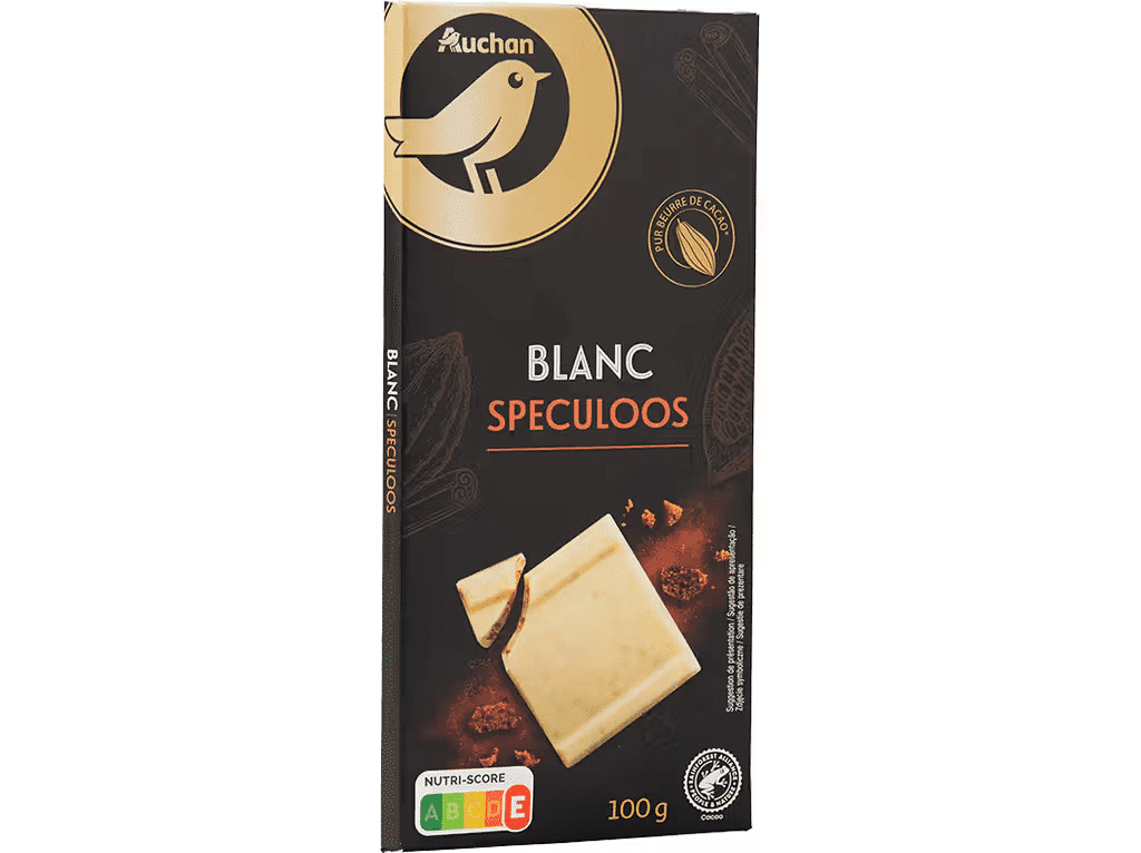 Chocolate Branco Auchan Gourmet Speculoos 100g - AUCHAN GOURMT