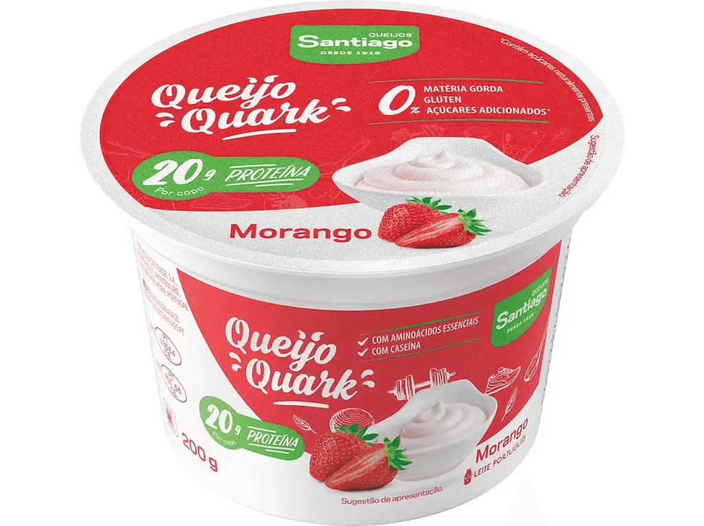 Queijo Quark Morango 200g - SANTIAGO