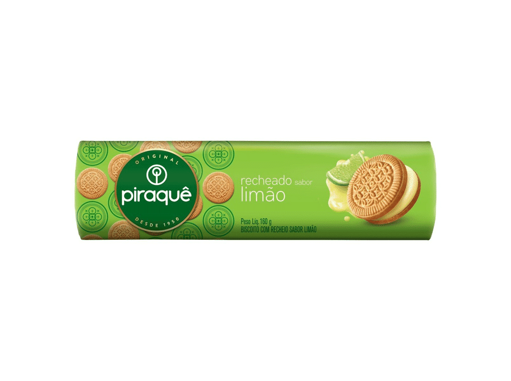 Biscoito Recheado Limão 160g - PIRAQUÊ