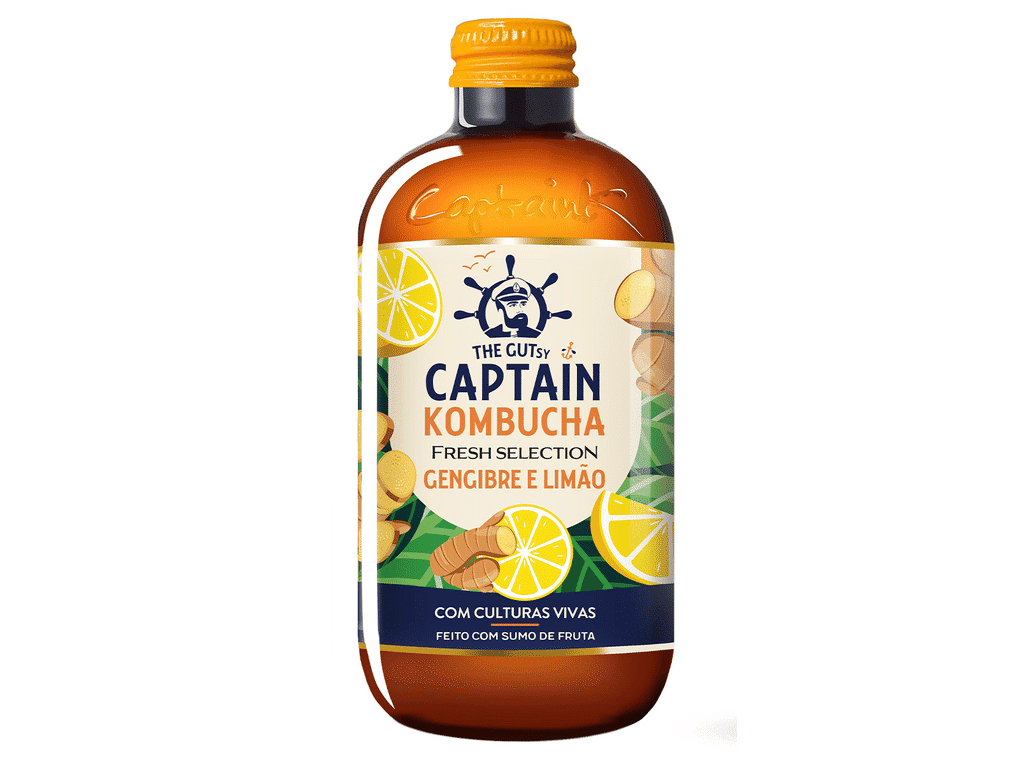 Kombucha The Gutsy Fresh Gengibre E Limão Bio 300 Ml - CAPTAIN