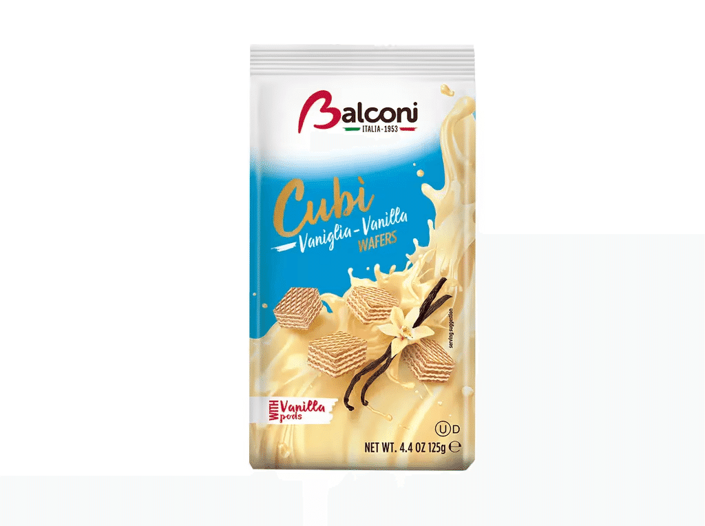 Wafers Cubos Baunilha 125 G - BALCONI