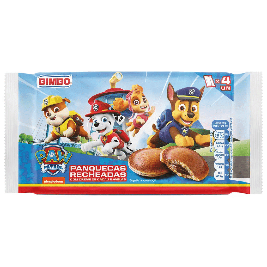Panquecas Recheio Cacau e Avelã Patrulha Pata - BIMBO