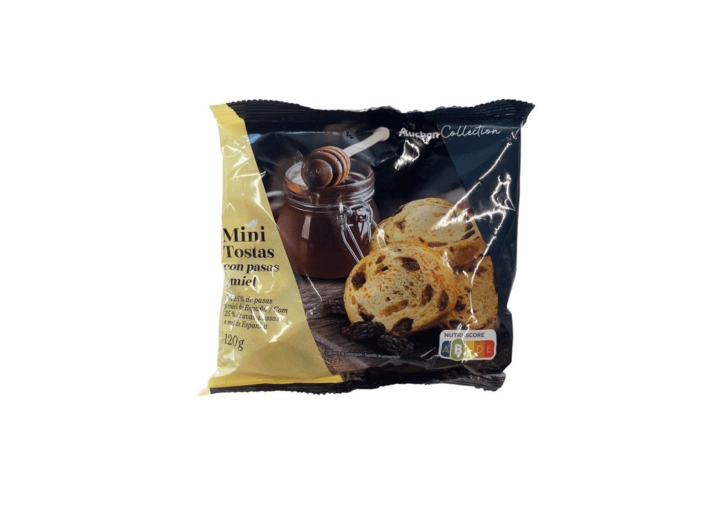 Tostas Com Passas E Mel 120g - AUCHAN COLLECTION