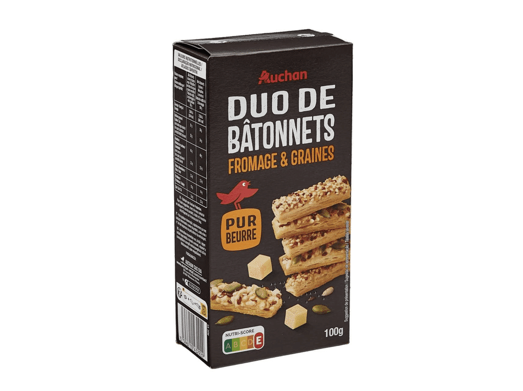 Mini Palitos Manteiga Com Queijo E Sementes 100g - AUCHAN