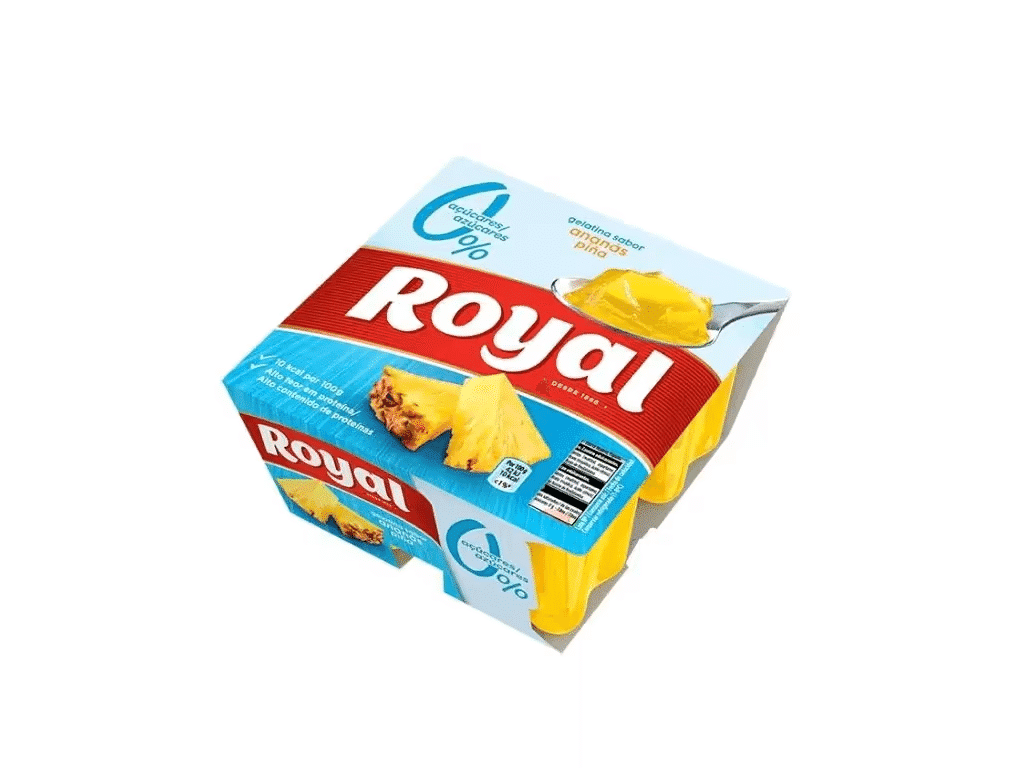 Gelatina Ananás 10 Kcal 4x100g - ROYAL