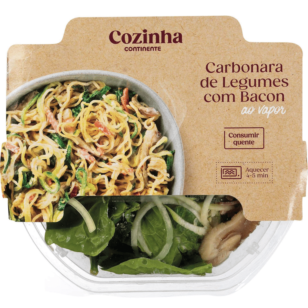 Carbonara de Legumes com Bacon ao Vapor - COZINHA CONTINENTE
