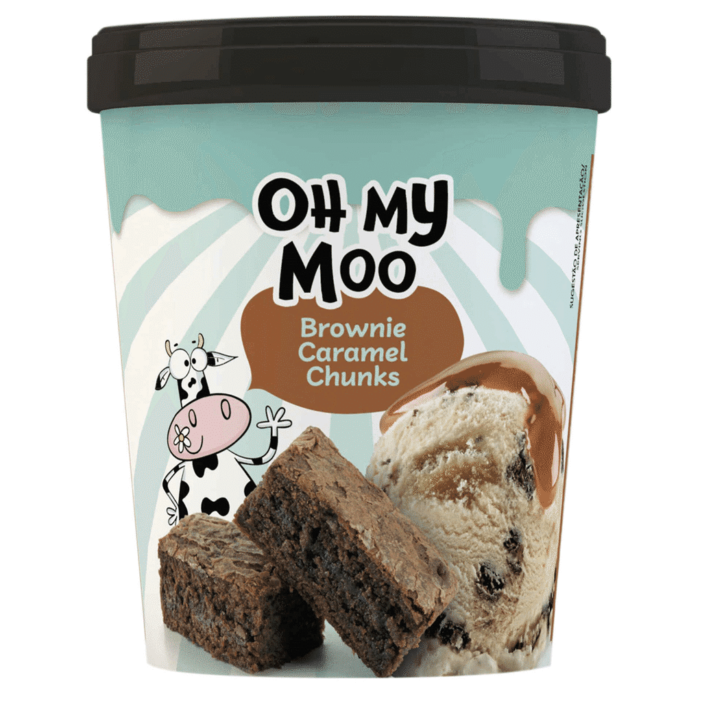 Gelado Brownie Caramelo Chunks - OH MY MOO