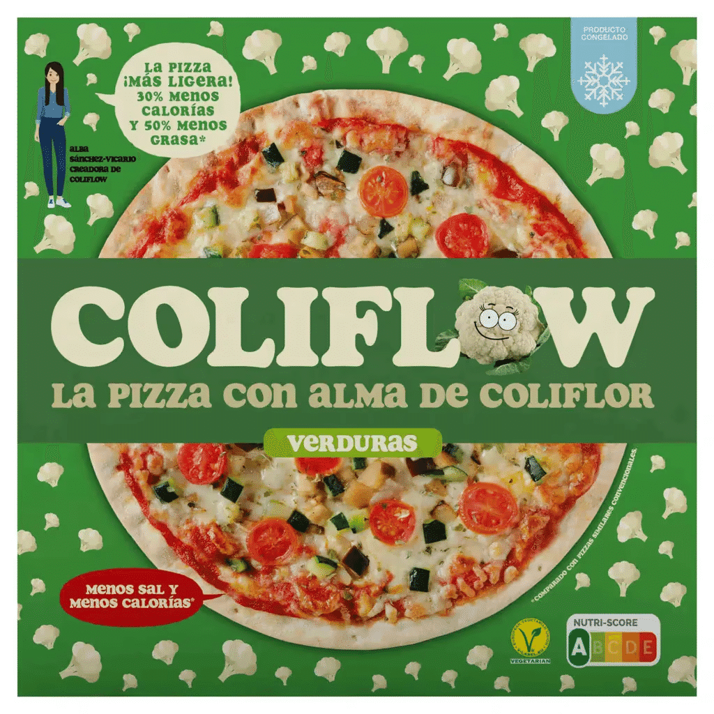 Pizza Vegetariana com base de Couve Flor - COLIFLOW