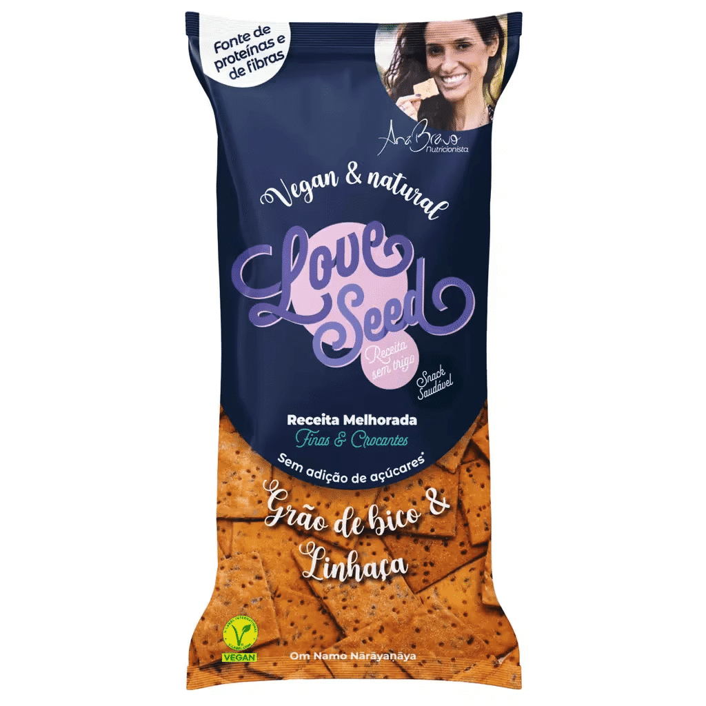 Bolachas Crackers Grão de Bico e Linhaça - LOVE SEED
