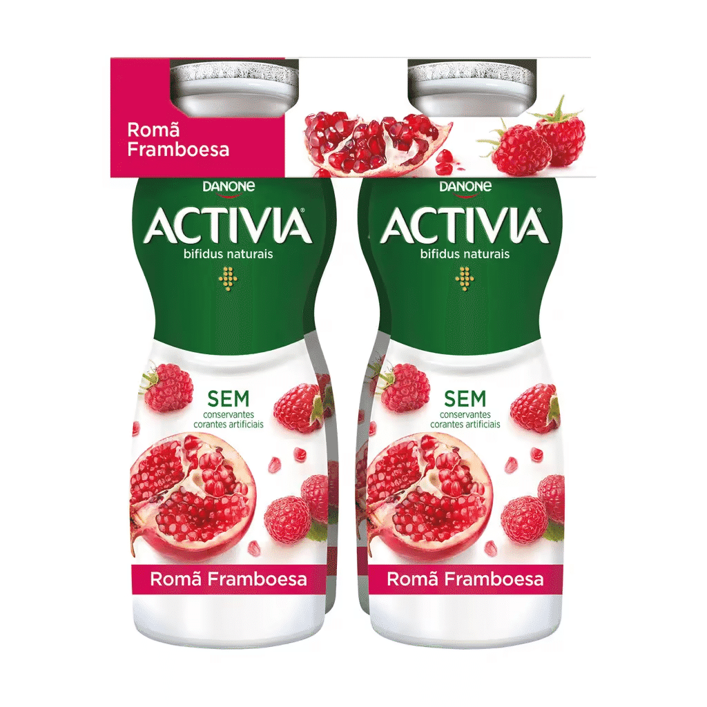 Iogurte Líquido de Romã e Framboesa - Pack 4 - ACTIVIA