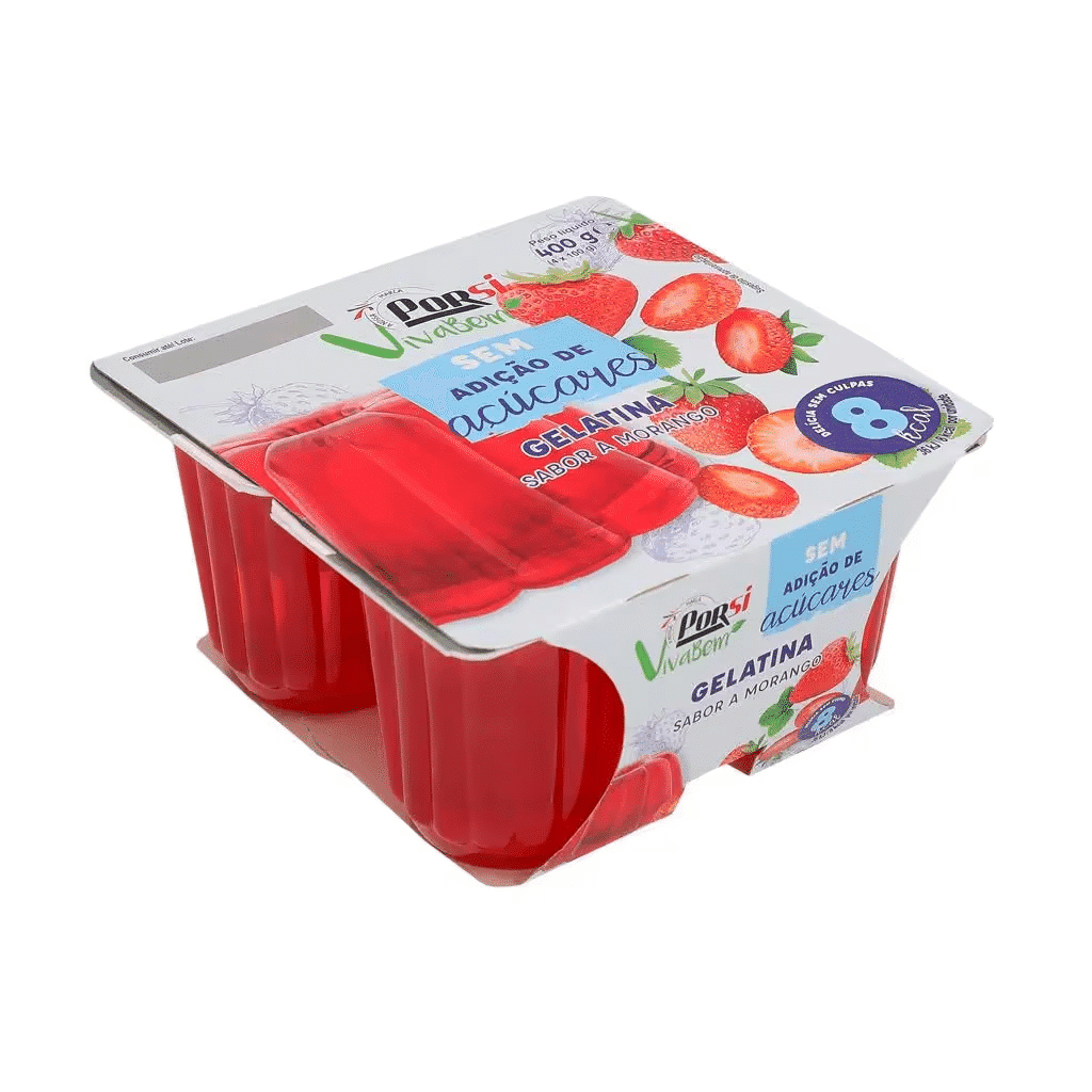 Gelatina de Morango 8kcal - PORSI VIVA BEM