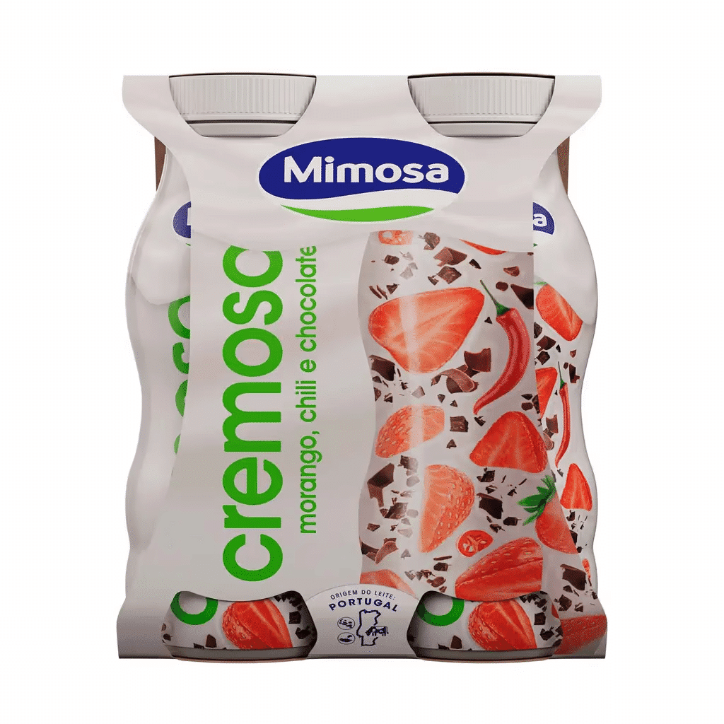 Iogurte Líquido Cremoso Morango Chocolate Chilli - Pack 4 - MIMOSA