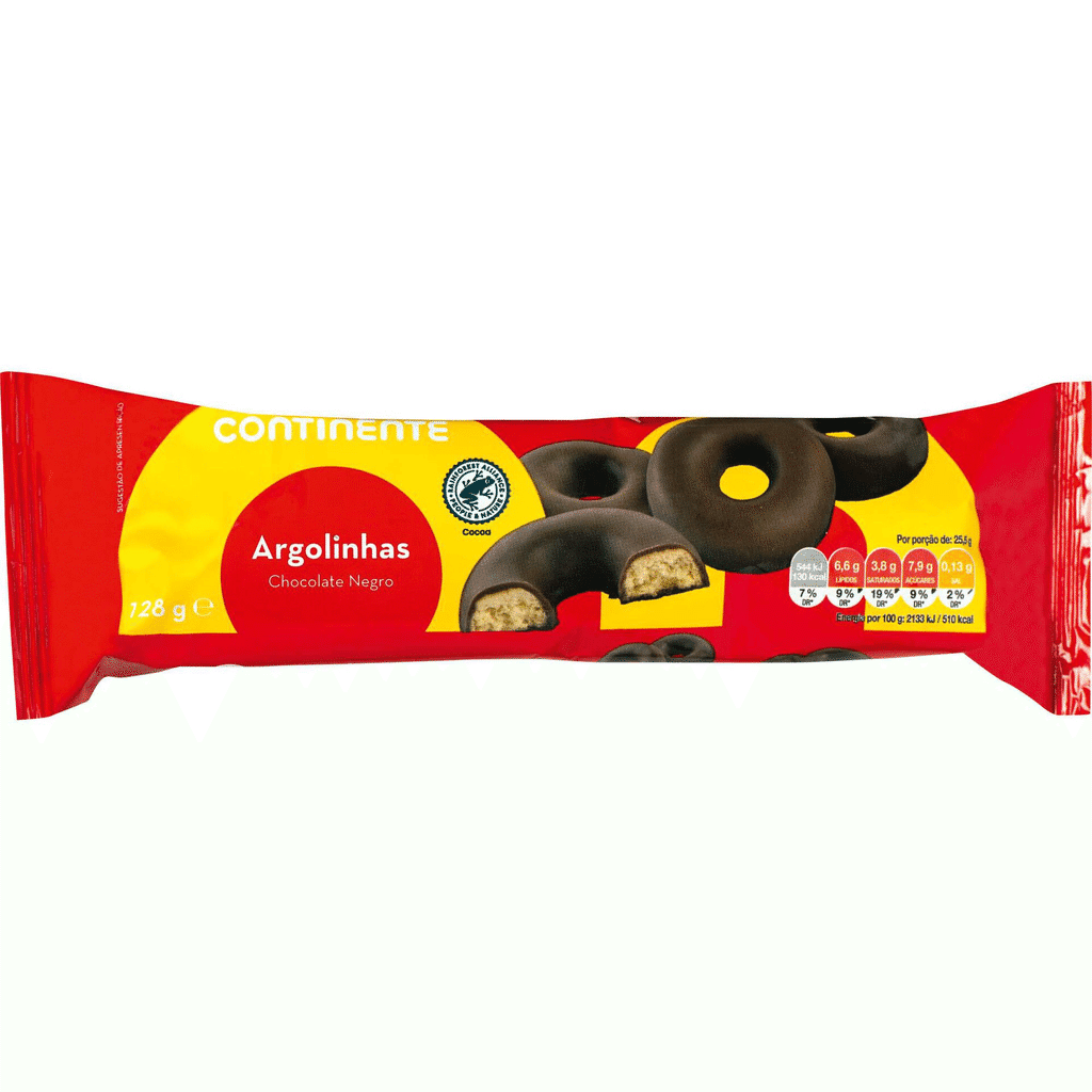 Bolachas Cobertura Chocolate Negro Argolinhas - CONTINENTE