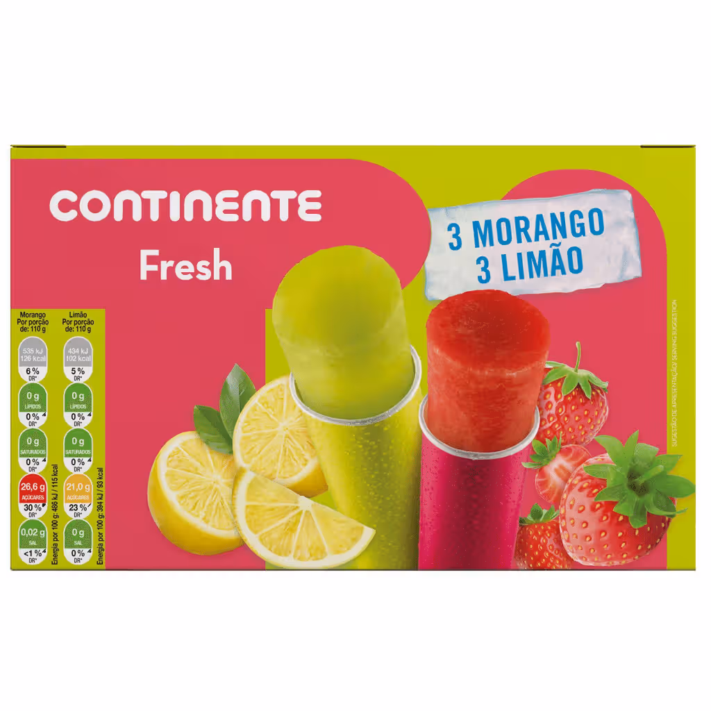 Gelado Fresh Limão e Morango - CONTINENTE