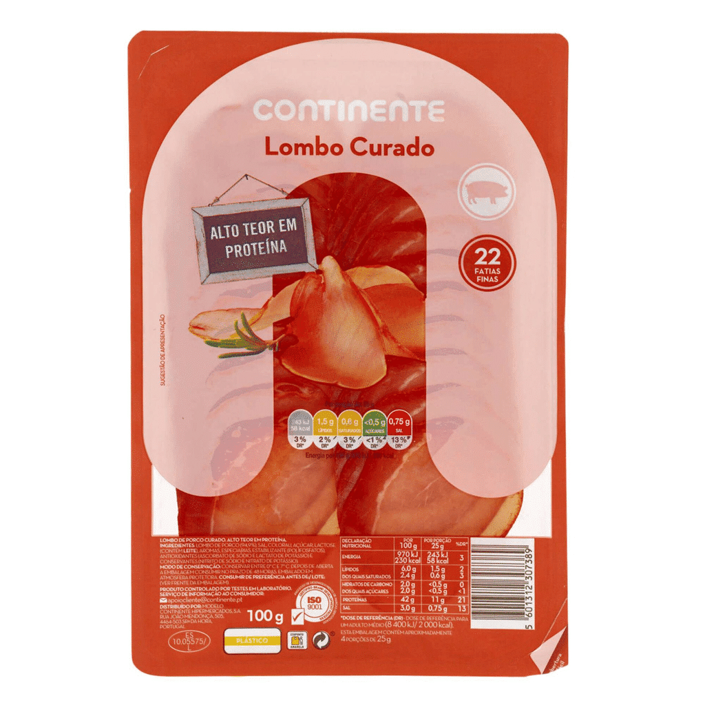 Lombo Curado Fatiado - CONTINENTE