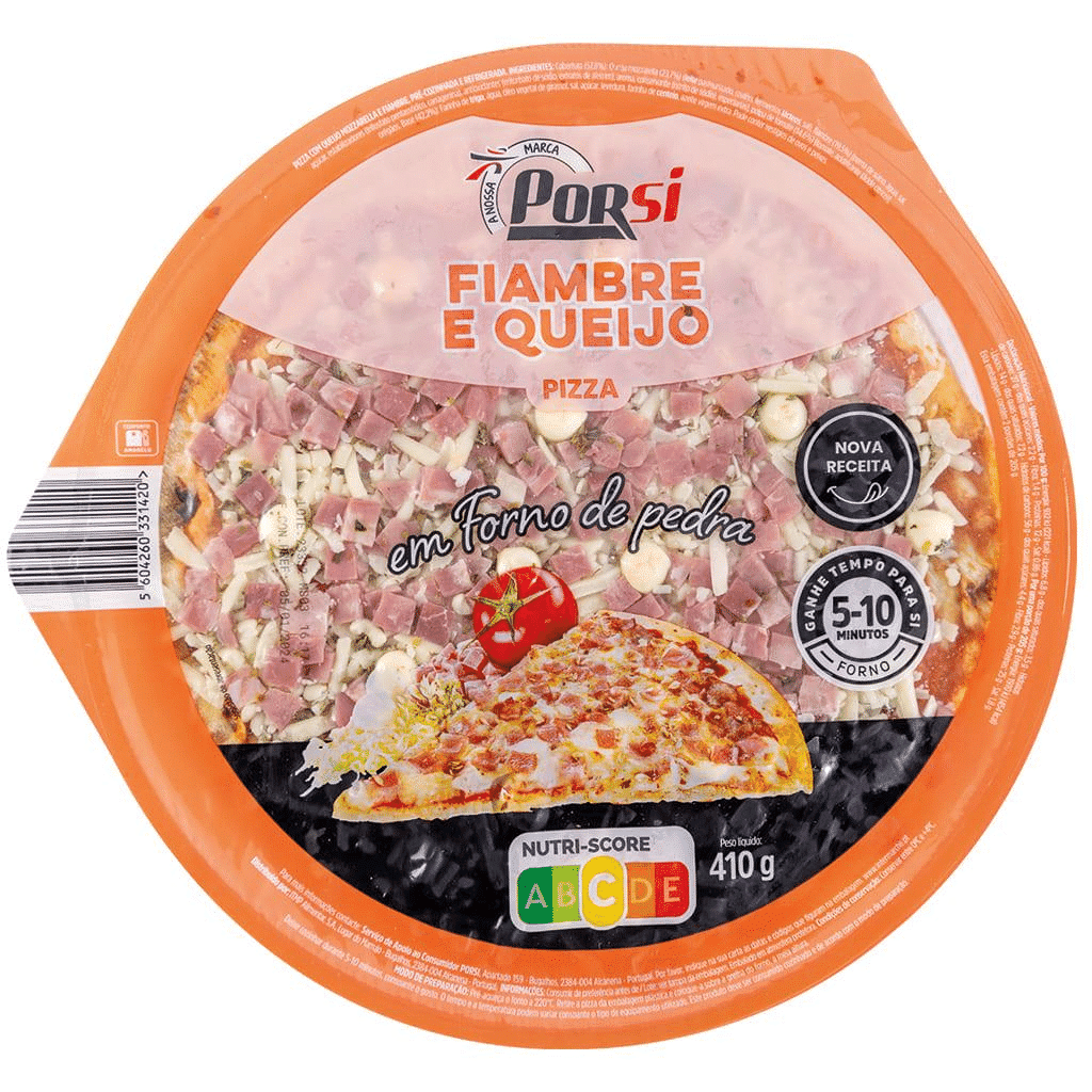 Pizza Fiambre e Queijo em Forno de Pedra - PORSI
