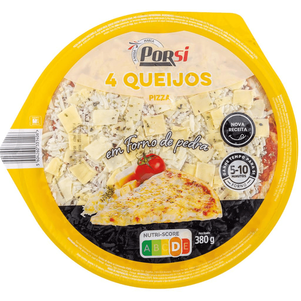 Pizza 4 Queijos em Forno de Pedra - PORSI