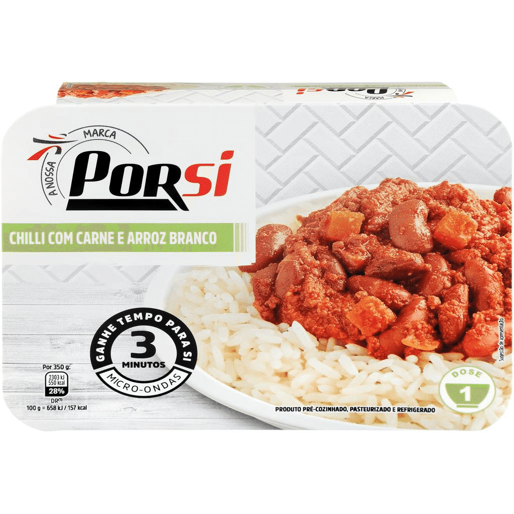 Chili com Carne e Arroz Branco - PORSI