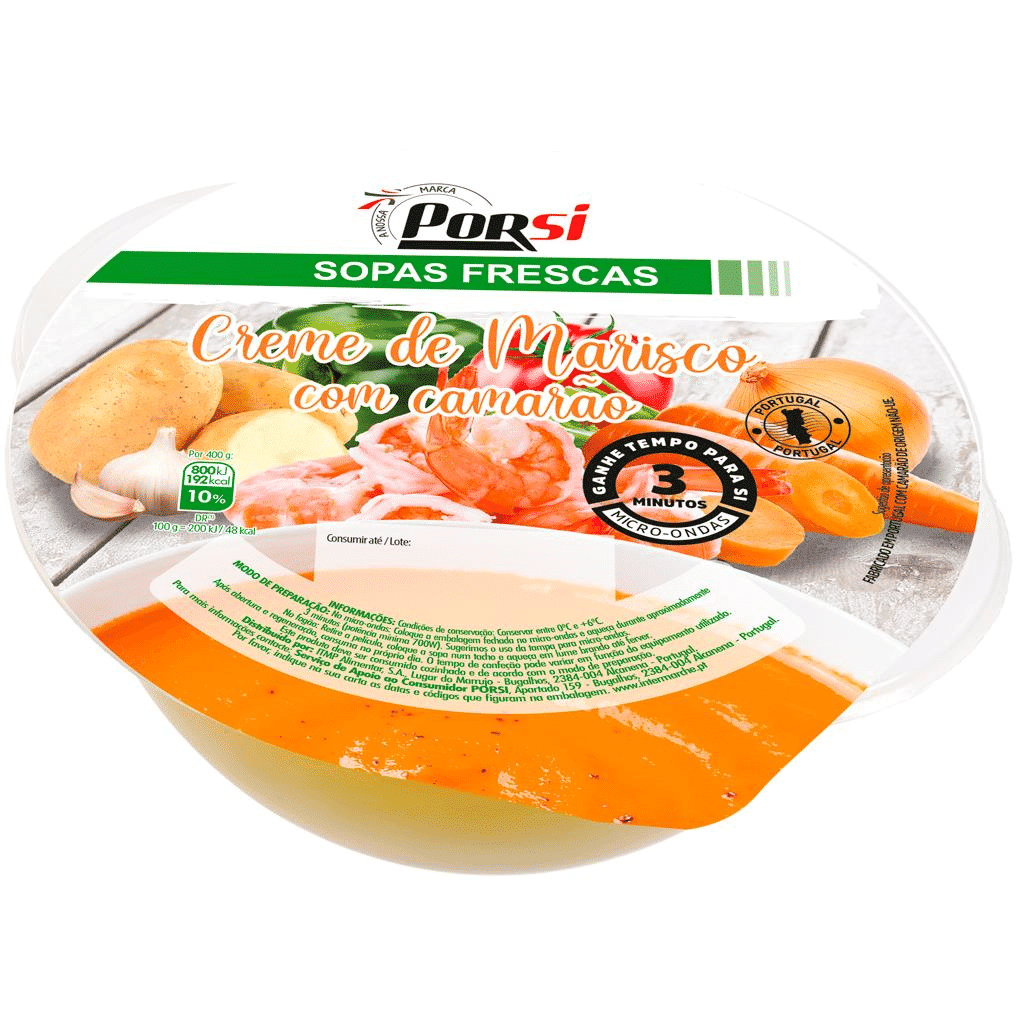 Creme de Marisco com Camarão, 400g - PORSI