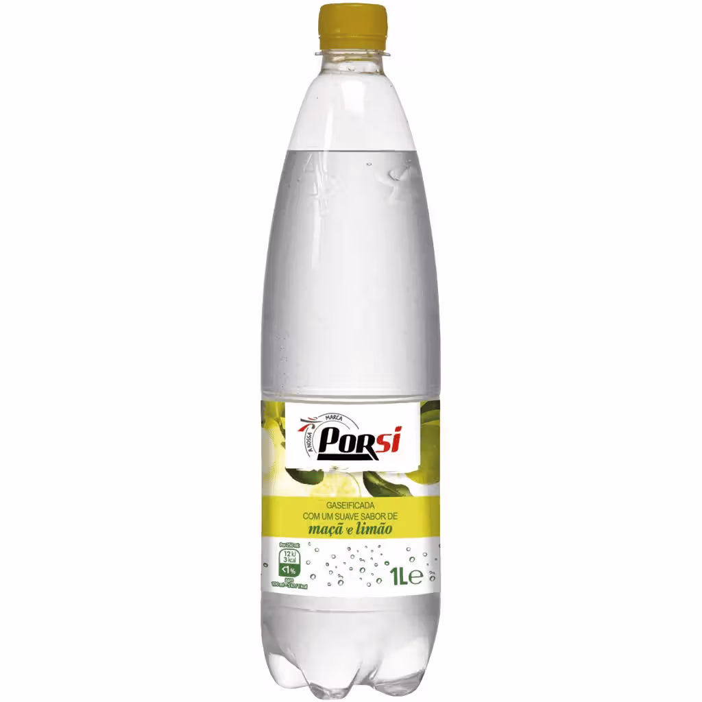 Água com Gás Maçã e Limão, garrafa de 1 litro - PORSI