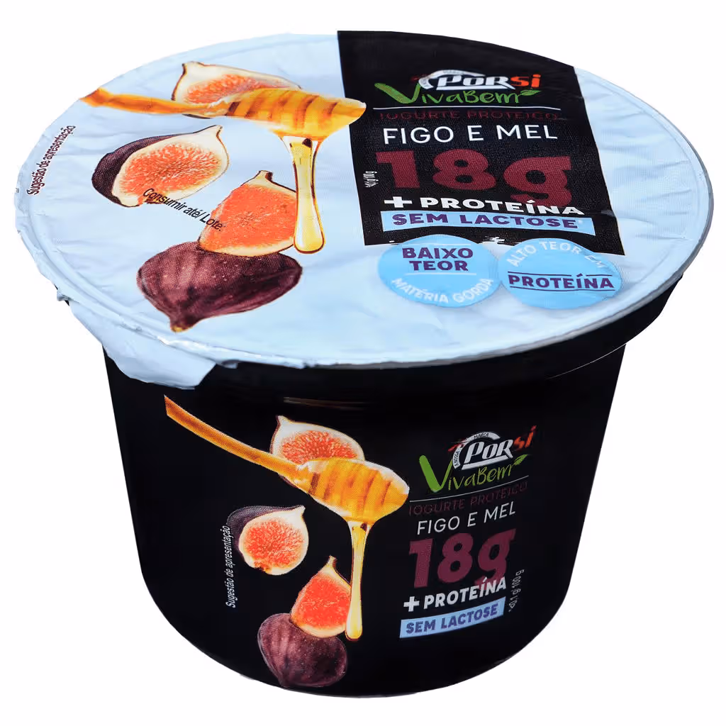 Iogurte Proteico Figo e Mel Sem Lactose, 200g - PORSI VIVA BEM